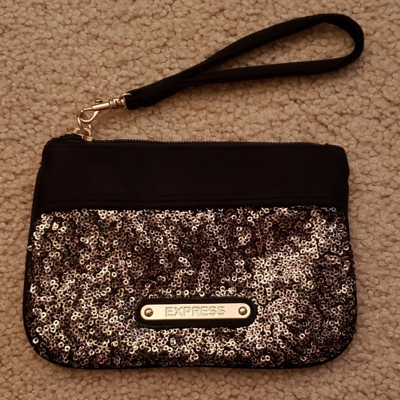 Express Handbags - ❗Final Price❗Express wristlet with gold sequins
